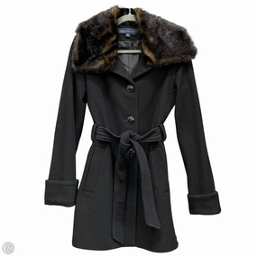 Double Layered Coat Peacoat By Anne Klein In Black, Size: Xs