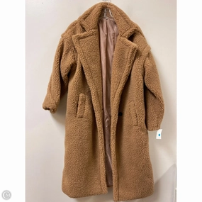 Shawl Lapel Hydrophobic Treatment Coat Faux Fur & Sherpa By Clothes Mentor In Tan, Size: S