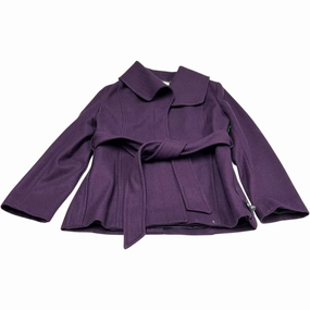 Coat Wool By Calvin Klein In Purple, Size: L Snap Closure System
