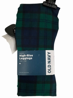 Dance Practice Rib Knit Flexible Wear Postpartum Fit Plaid Pattern Pants Leggings Old Navy, Size M