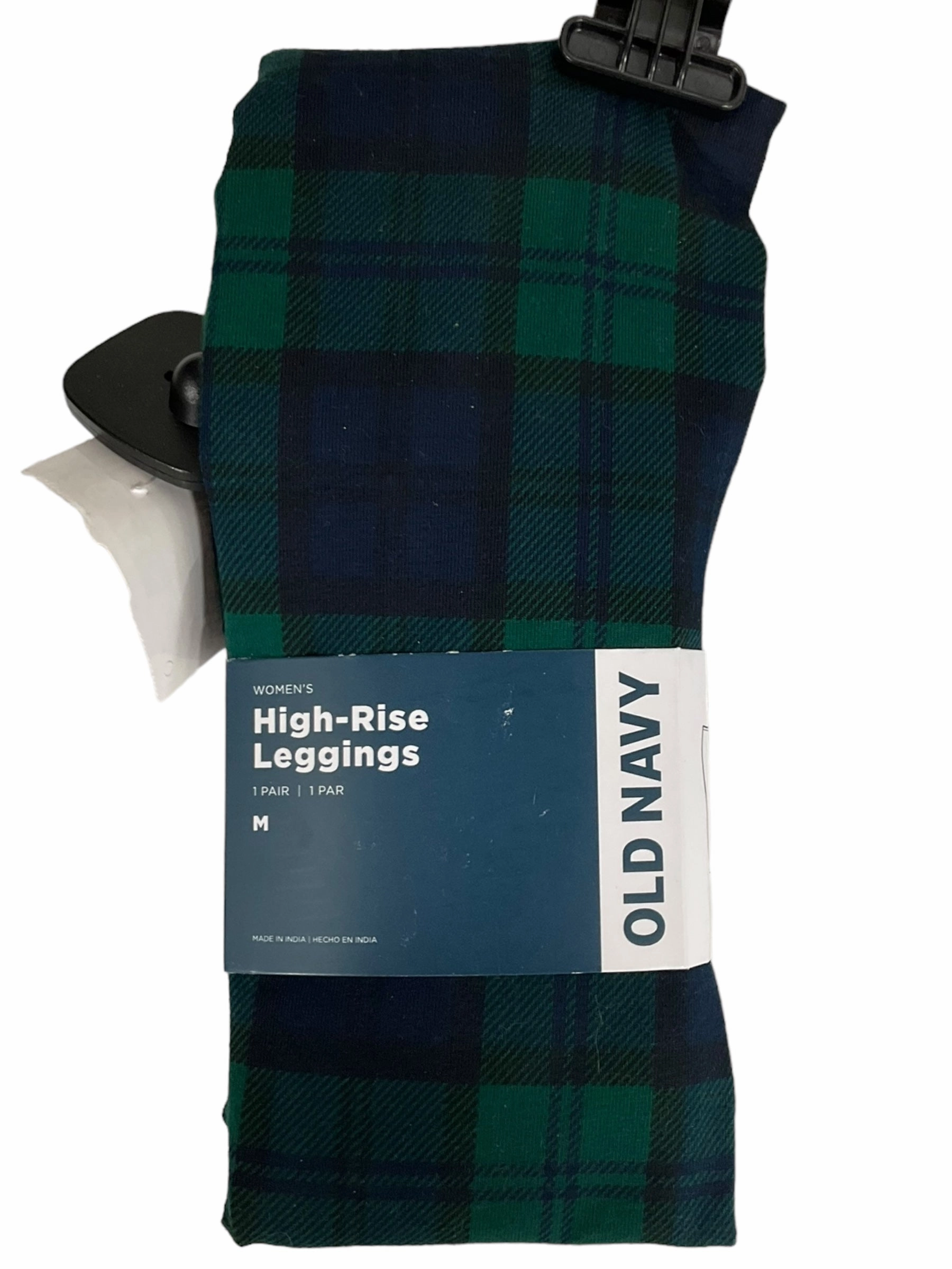 Dance Practice Rib Knit Flexible Wear Postpartum Fit Plaid Pattern Pants Leggings Old Navy, Size M