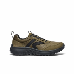 Follow Hike Men's KS86 Leather Sneaker  |  Dark Olive/Black