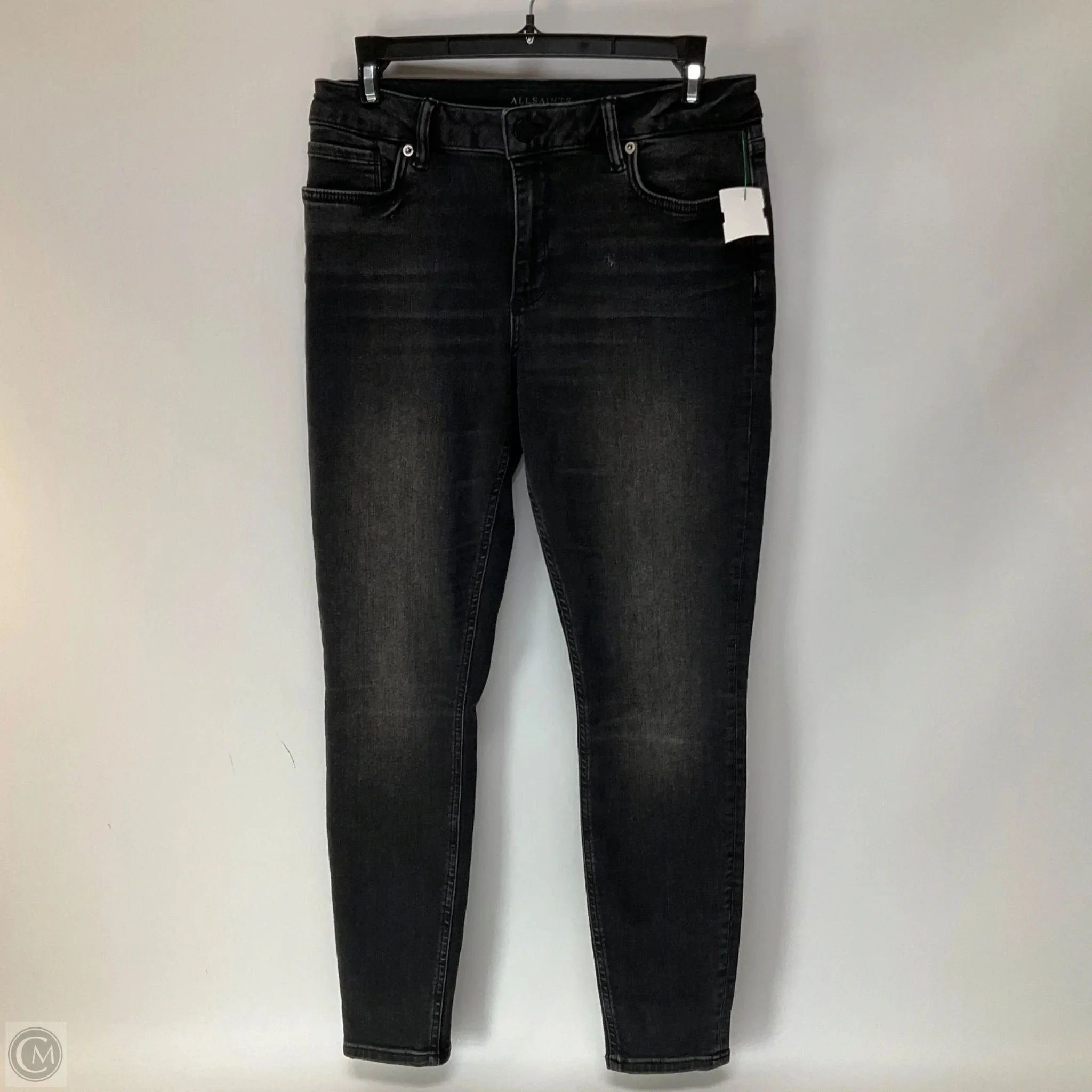 Beach Day Brunch Outfit Elegant Durable Hardware Jeans Designer By All Saints In Black Denim, Size: 6
