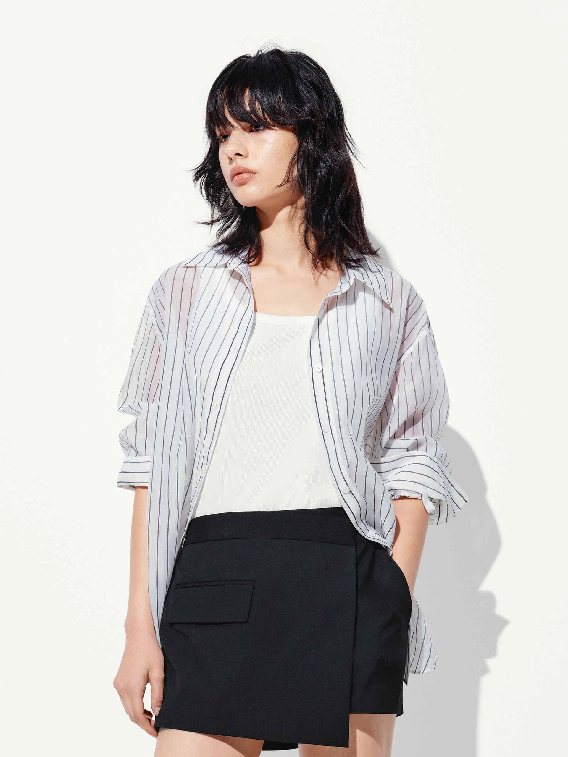 Vintage Style Multipurpose Utility Silk Blend Striped Shirt