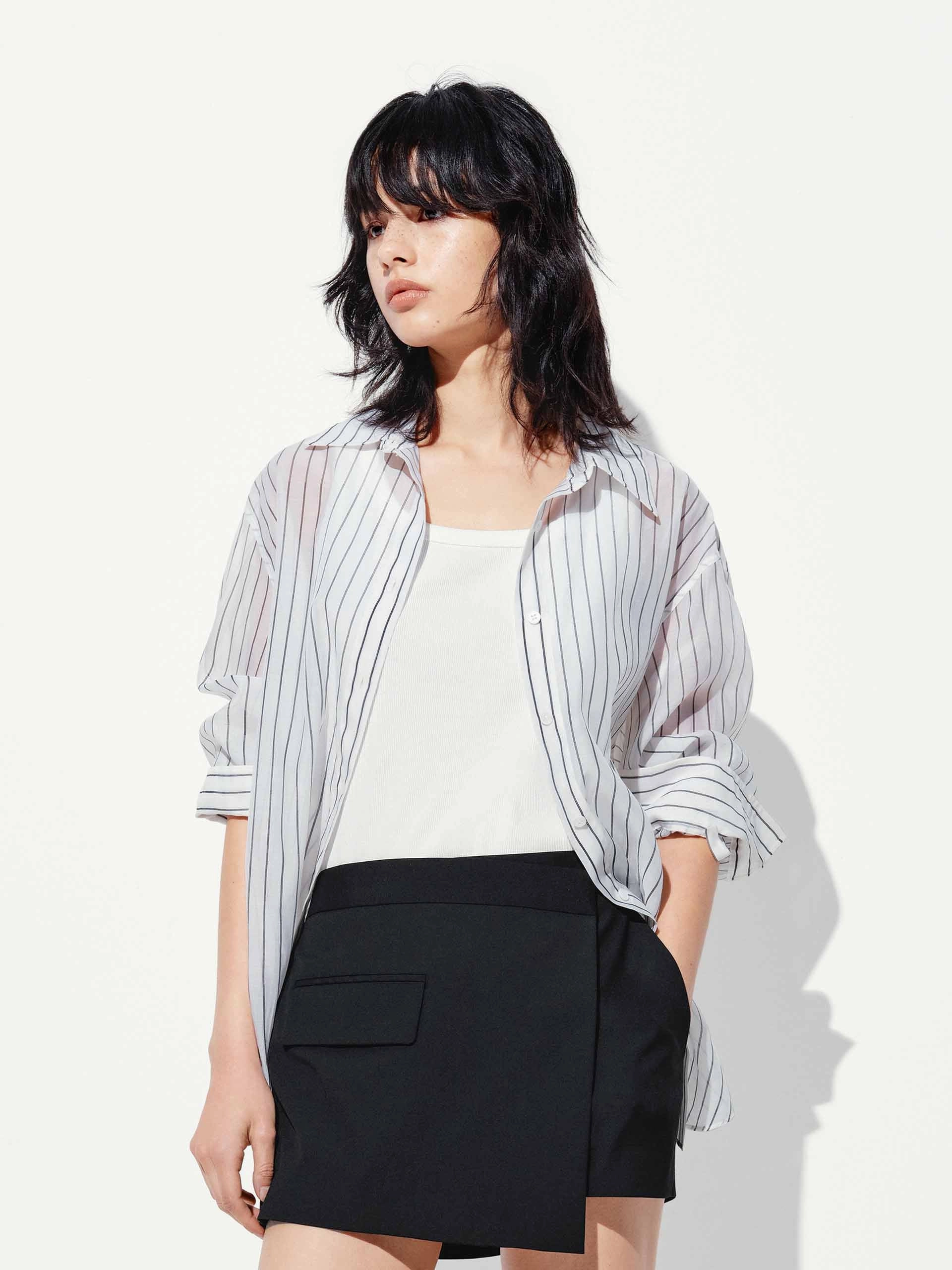 Silk Blend Striped Shirt Chic Design