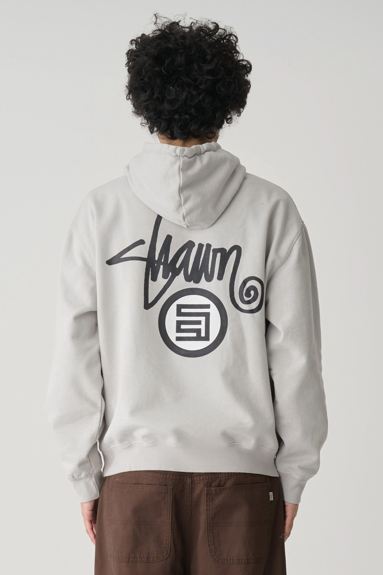 Seamless Shoulder Construction Shawn Dot Hood Washed Grey