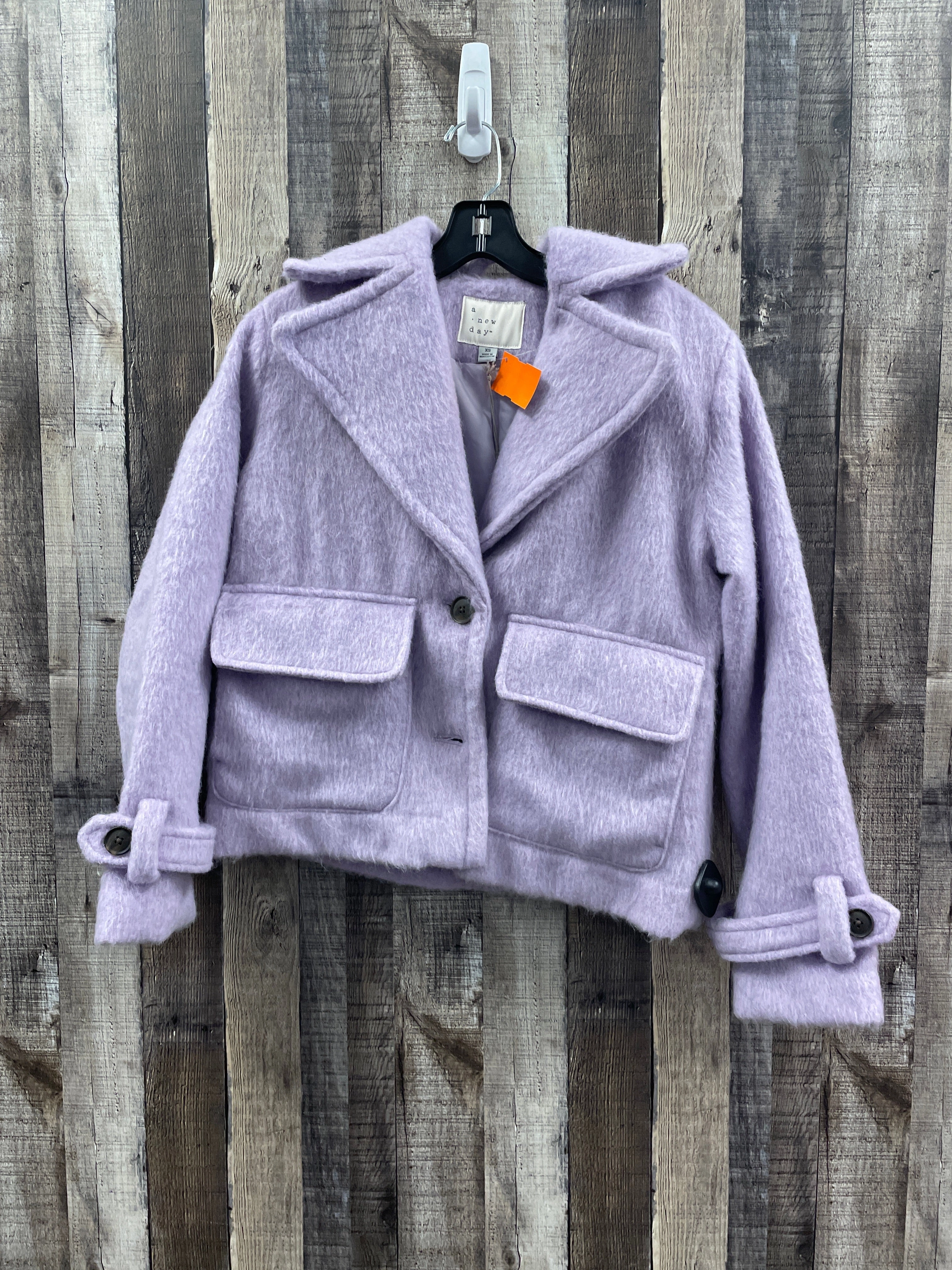 Non Restrictive Tailoring Comfy Fit Coat Peacoat By A New Day In Purple, Size: Xs