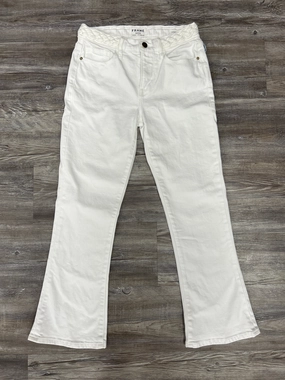 Office Wear Trendy Home Comfort Casual Edge White Jeans Designer Frame, Size 0