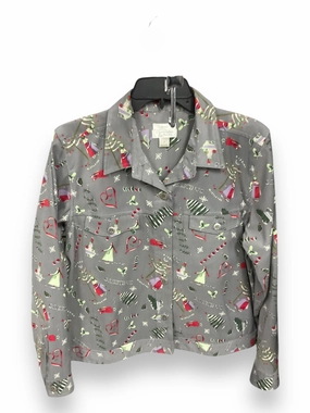 Double Stitch Seams Essential City Look Jacket Other By Christopher And Banks In Green & Grey, Size: M