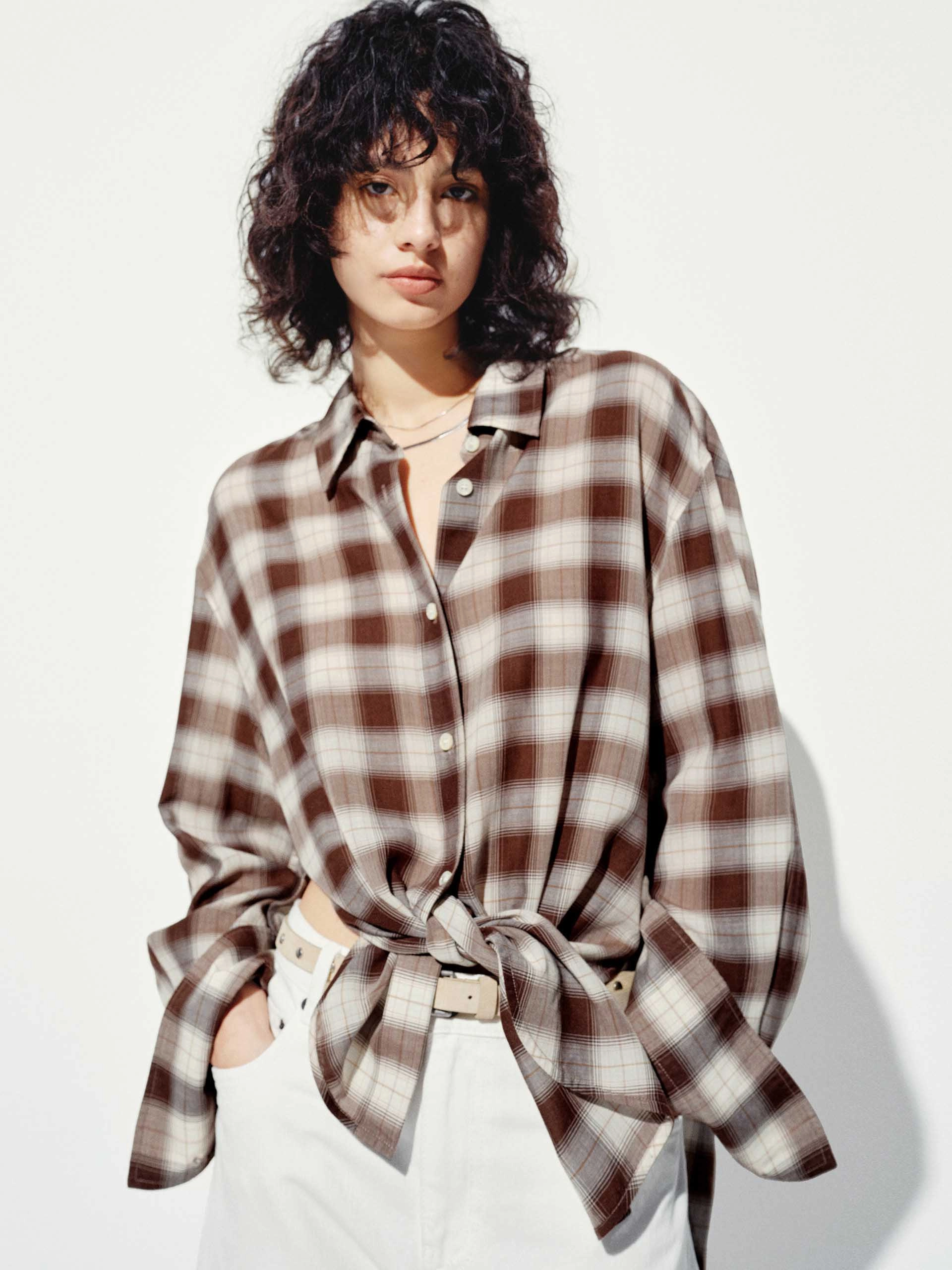 Pastel Shade birthday party Checked Contrast Loose Shirt