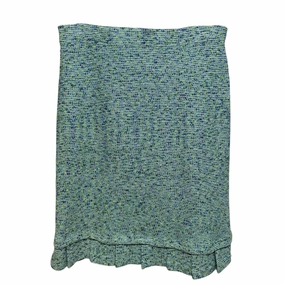 Sleek Flow Skirt Luxury Designer By St John Collection In Blue & Green, Size: 6