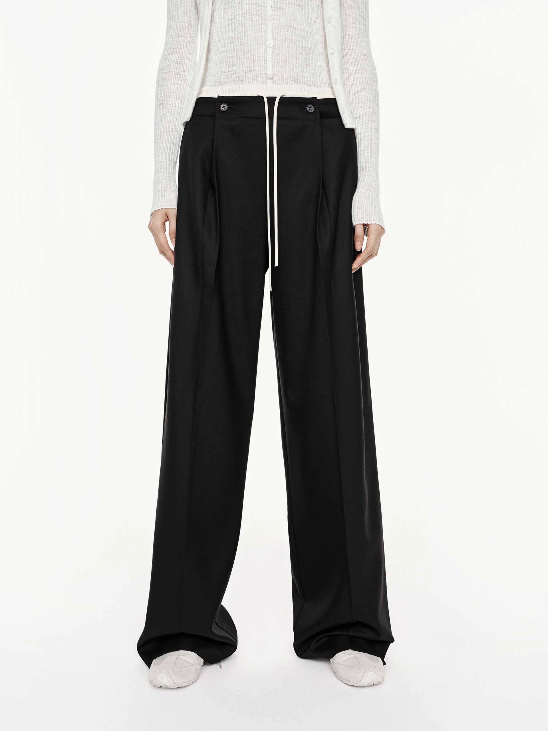 Layered Waistband Trousers Commuter Ready clean design