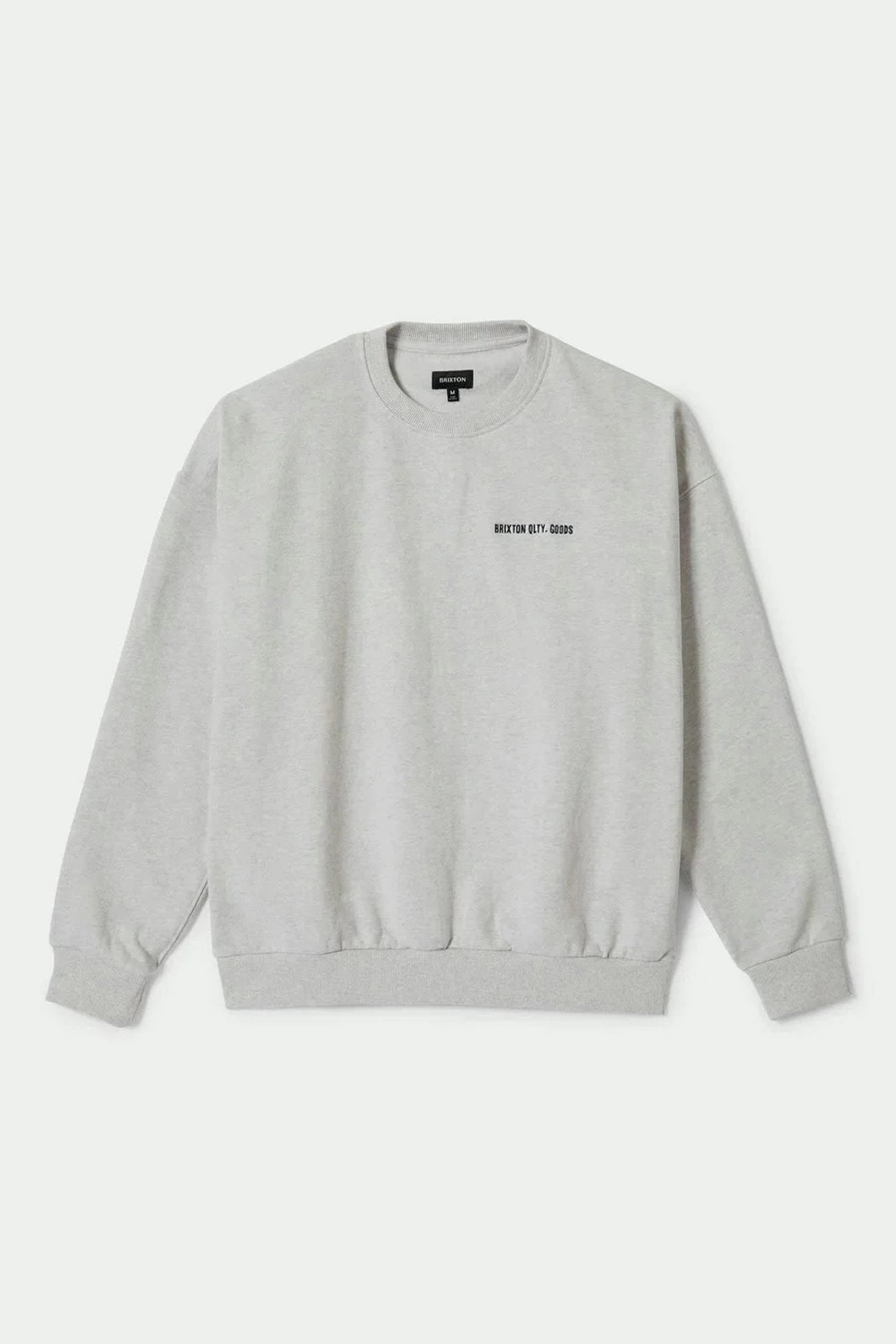 Odor Resistant Finish Ventilation Vents Embroidered Heavy Weight Crew Heather Grey Ash