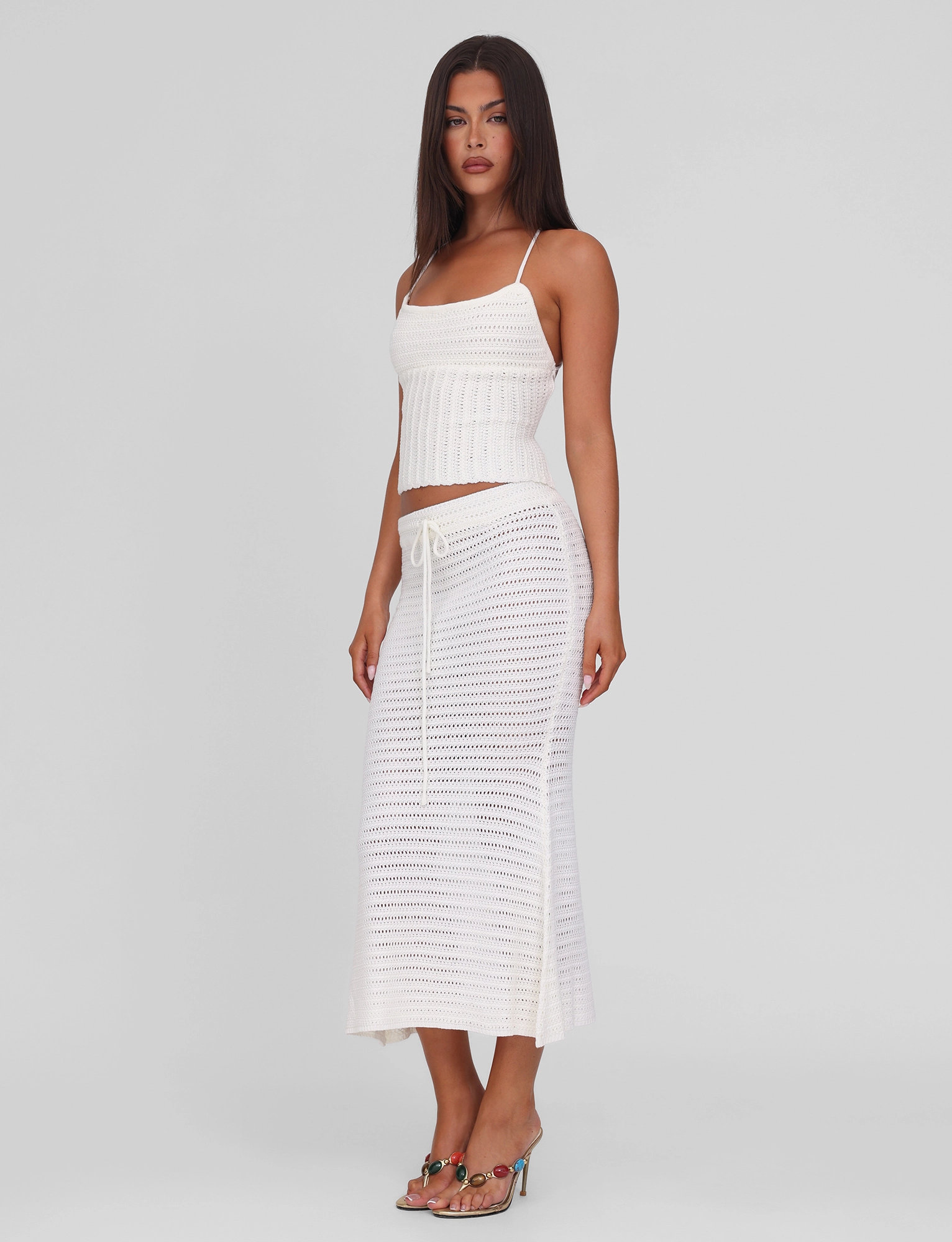 EMELYN MIDI SKIRT - CREAM Spring Ready Upgrade-Option