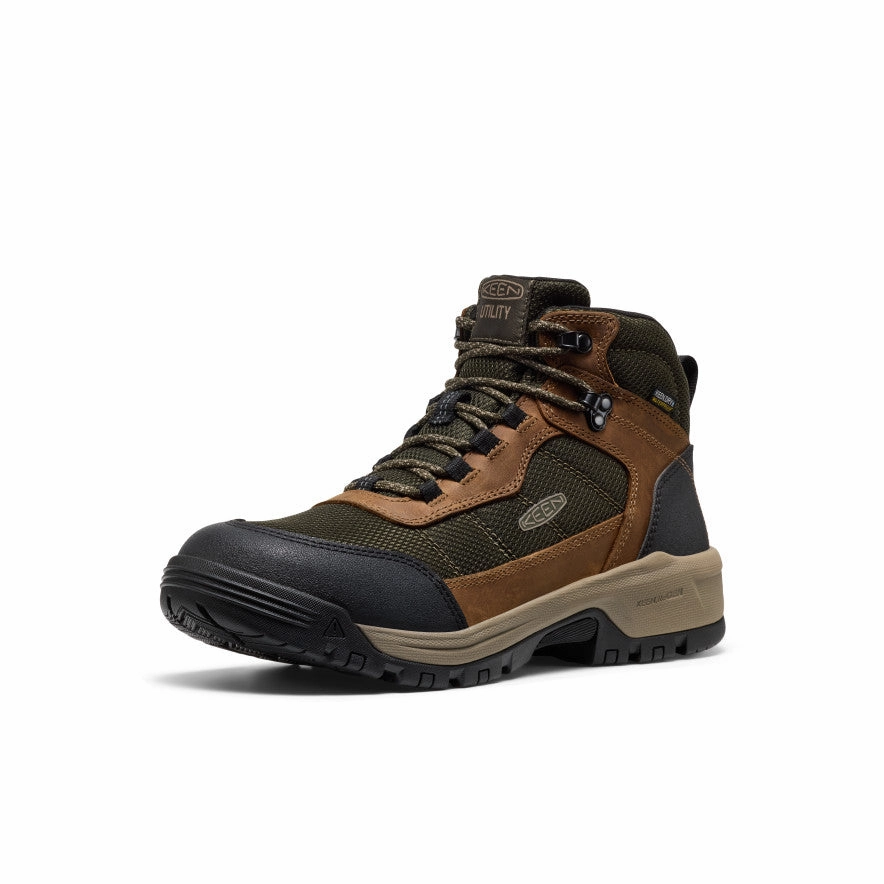 Contoured Midsole Men's Skokie Waterproof Work Boot (Soft Toe)  |  Forest Night/Black