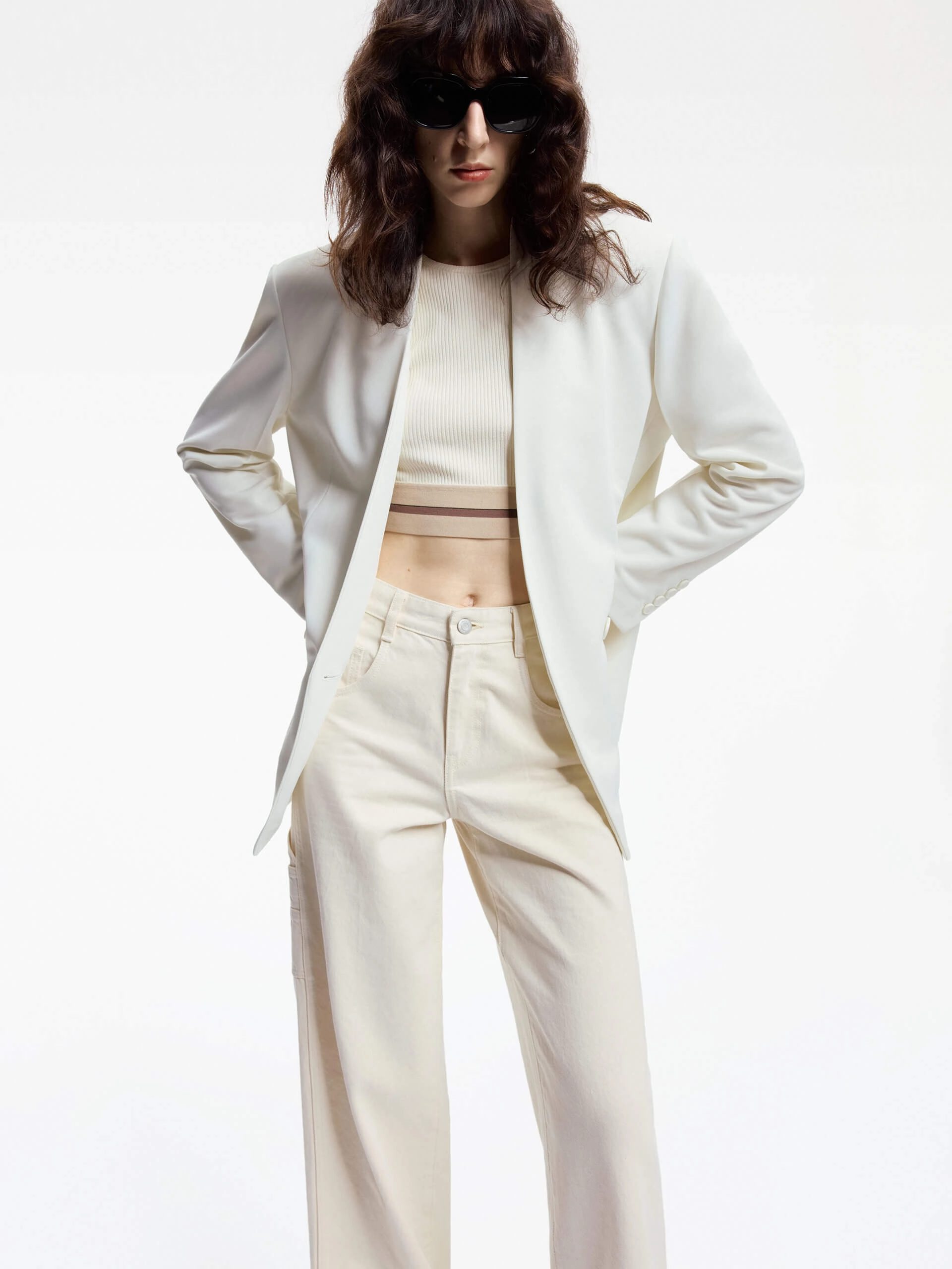 ScratchResistant Zippers Tailored Blazer Without Lapel