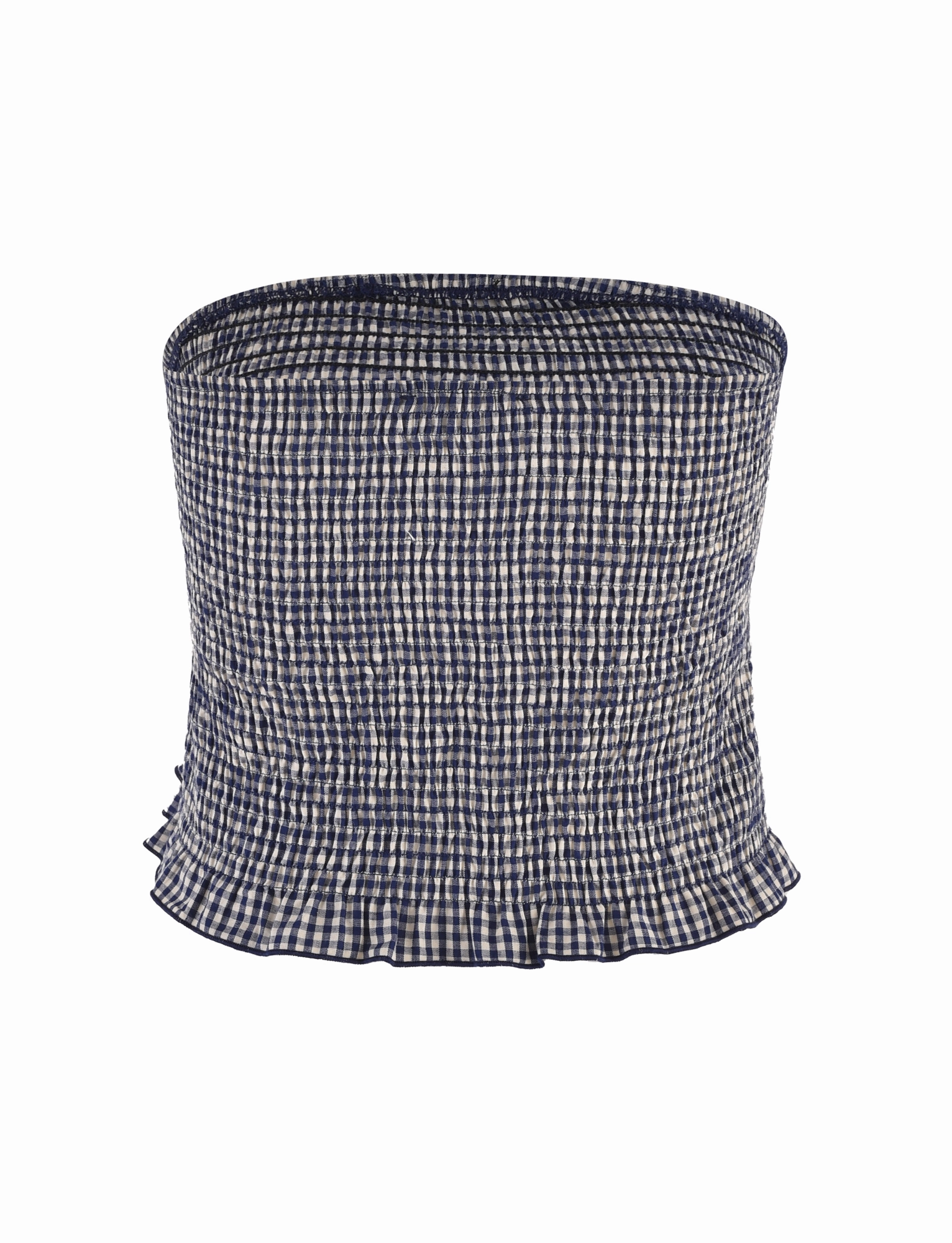 ERYNN TOP - NAVY GINGHAM Silk-Blend