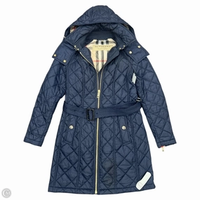 Coat Luxury Designer By Burberry In Blue, Size: Xs Layered Protection Concealed Zippers