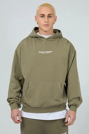 Essential Theory Hoodie Khaki Clean Edge Piece Flexible Fit Engineering