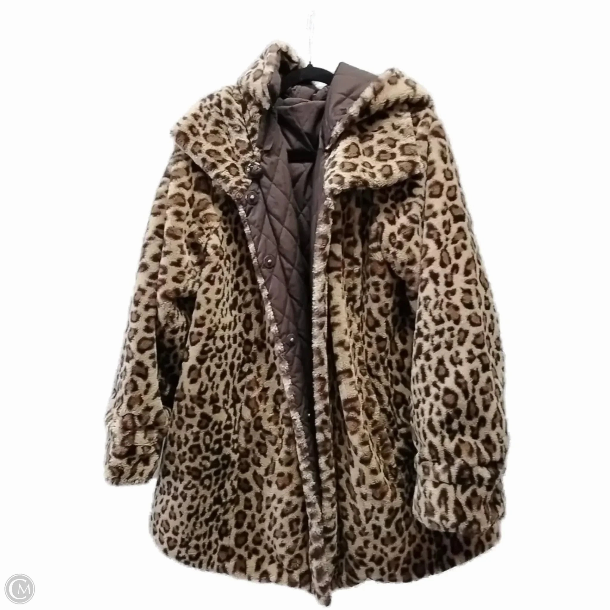 Coat Faux Fur & Sherpa By Dennis Basso Qvc In Animal Print, Size: L Flexible Insulation Modern Minimal