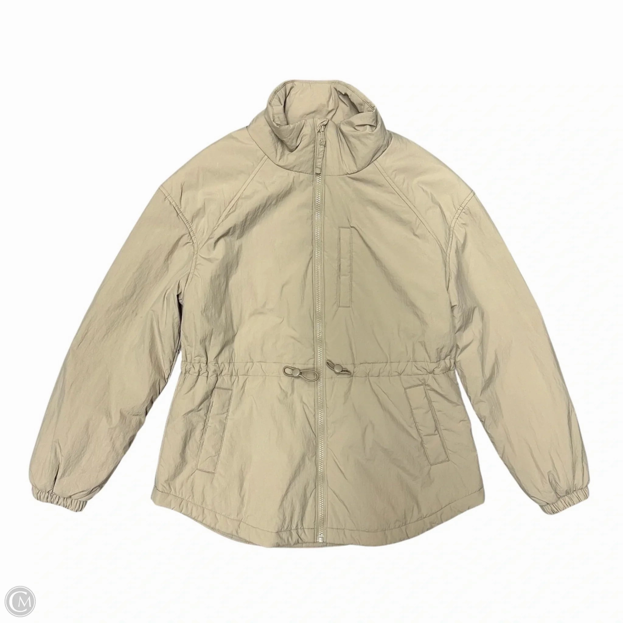 UV Resistant Finish Tagless Neckline Design Coat Puffer & Quilted By Old Navy In Tan, Size: S