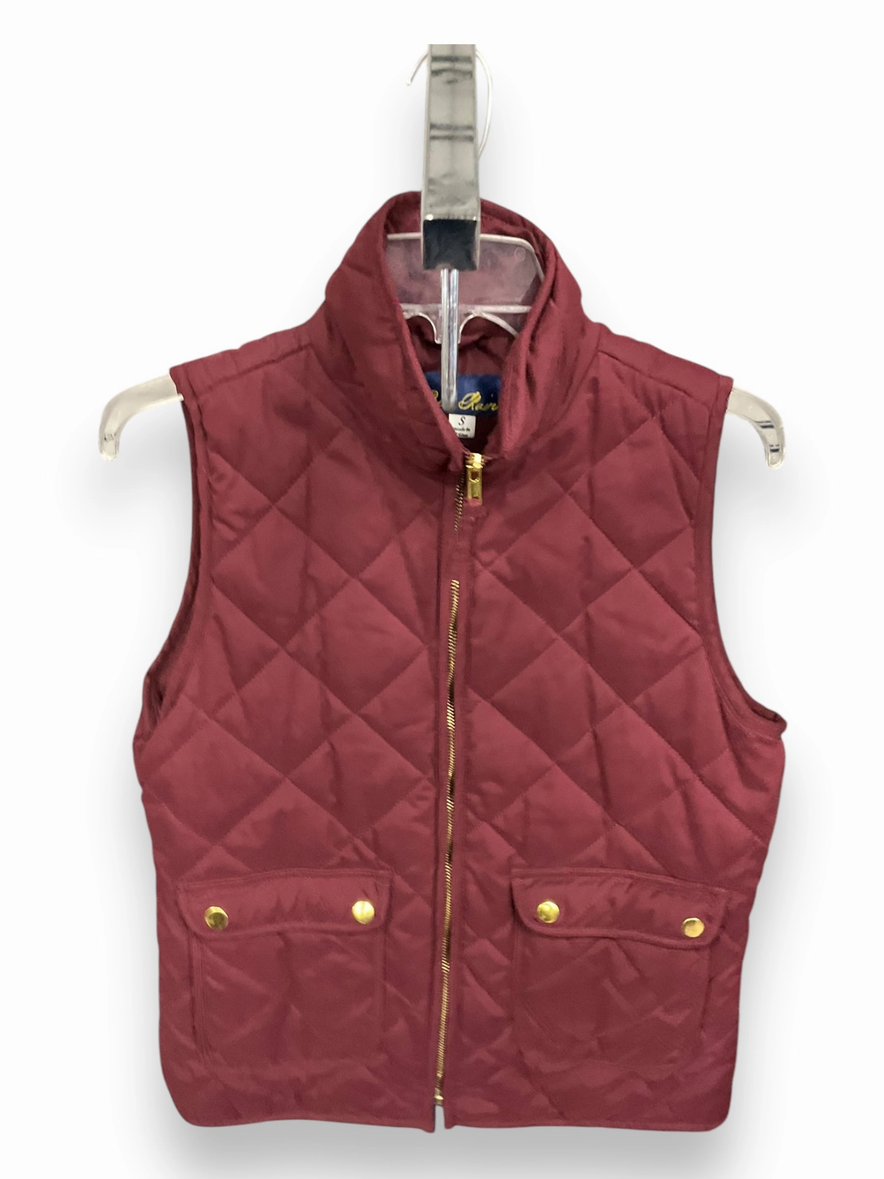 Vest Puffer & Quilted By Blue Rain In Maroon, Size: S Thermal Insulation Layer Layered Collar Design