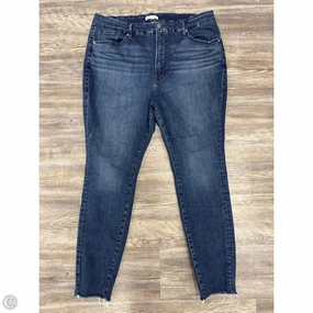 Customizable Fit Wide Leg Silhouette Jeans Designer By Good American In Blue Denim, Size: 20
