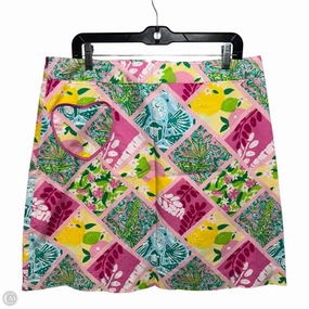 Outfit Game Elasticized Cuff Vintage Patchwork Heart Pocket Skirt Designer By Lilly Pulitzer In Floral Print, Size: 12
