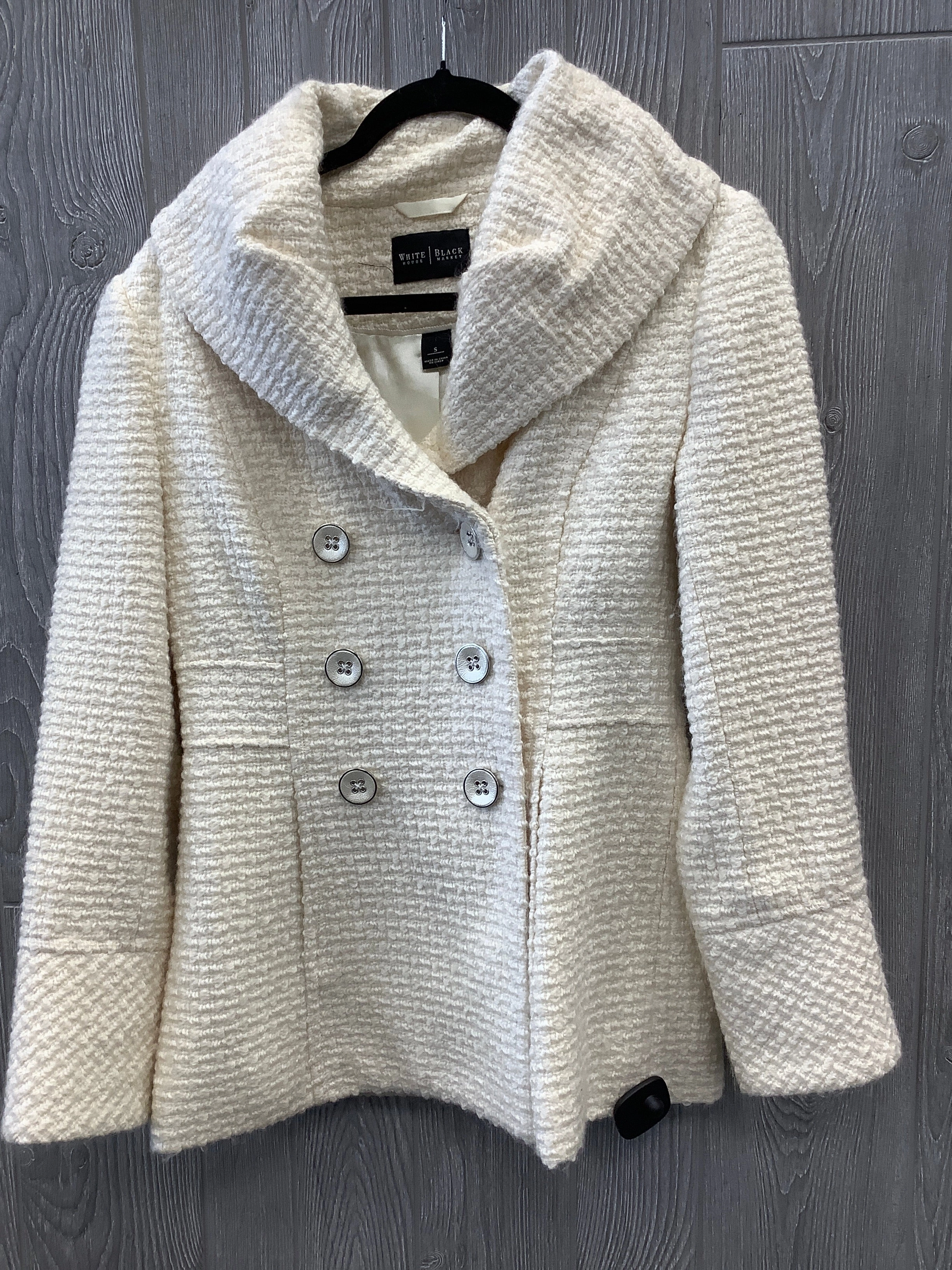Coat Peacoat By White House Black Market In Cream, Size: S Eco Friendly Coating