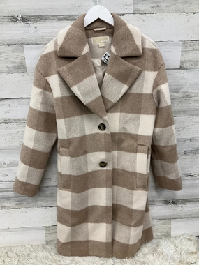 Coat Wool By Michael Kors In Tan & White, Size: S Light Reflective Enhanced Edge Binding