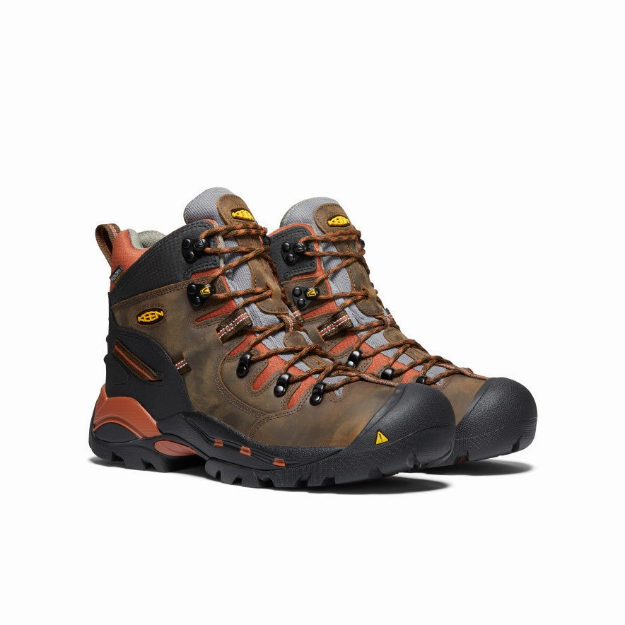 Men's Pittsburgh 6" Waterproof Boot (Soft Toe)  |  Cascade Brown/Bombay Brown Feather Light Daily Walks Wrinkle Resistant