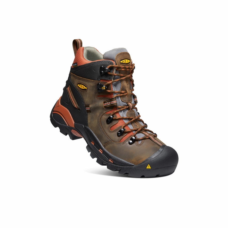 Men's Pittsburgh 6" Waterproof Boot (Soft Toe)  |  Cascade Brown/Bombay Brown Trail Comfort Lace Up Design