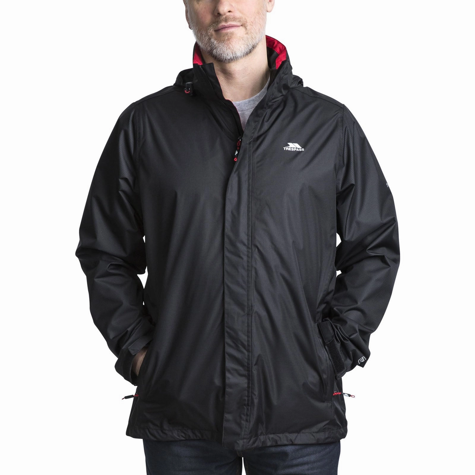 Light Outdoor Layer DoubleLayered Collar Trespass Mens Fraser II Waterproof Jacket