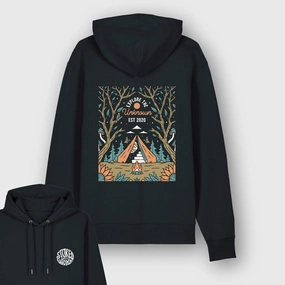 Organic "Explore The Unknown" Hoodie Triple Stitch Seams