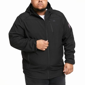 D555 Mens Christopher Big & Tall Water Resistant Softshell Jacket - Black Cheap Nice Ultra Flexible
