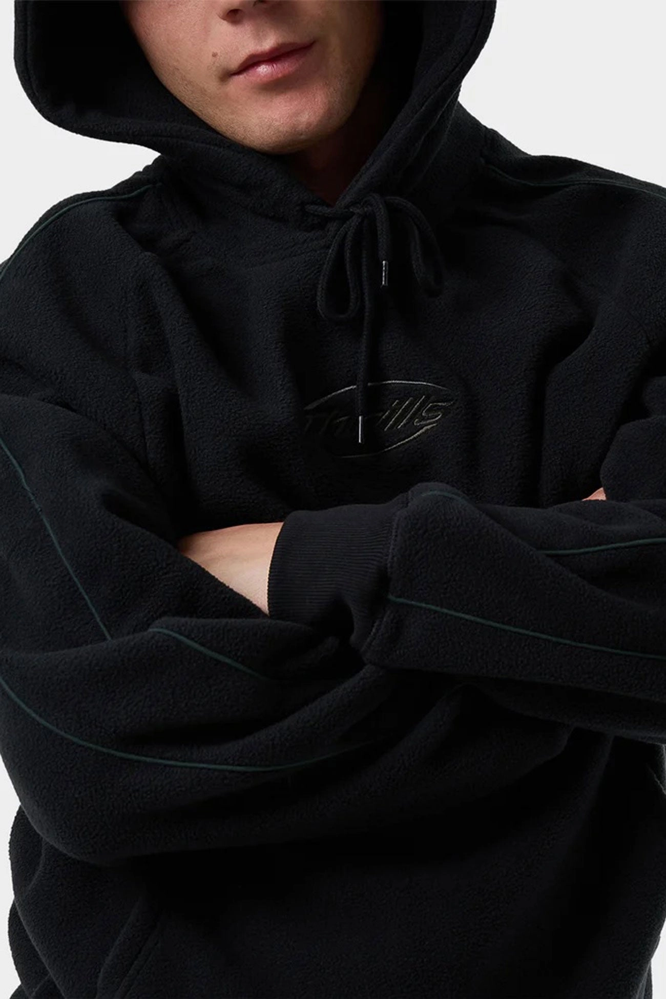 Durable Chill Piece Fortune Favors Raglan Panel Hood Washed Black