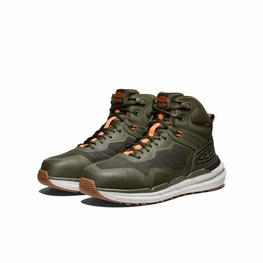 Rugged Walk Classic Comfort Men's Synchro Waterproof Work Boot (Carbon Toe)  |  Forest Night/Gum