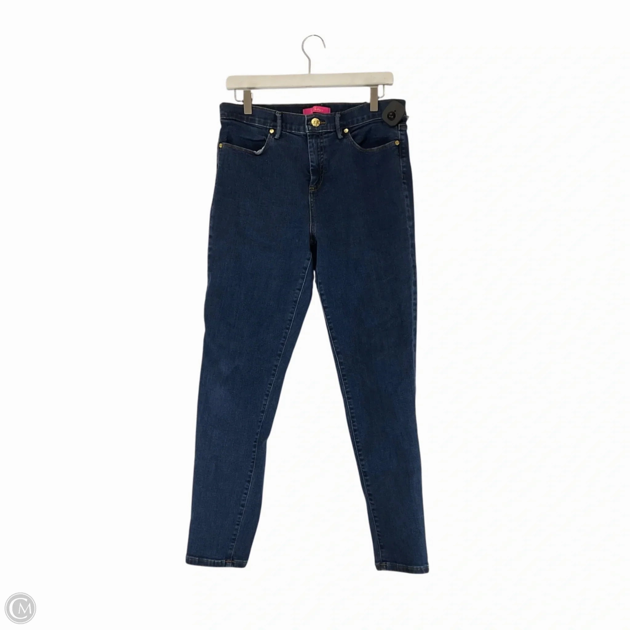 Jeans Designer By Lilly Pulitzer In Blue Denim, Size: 12 Light Outfit Wide Leg Silhouette