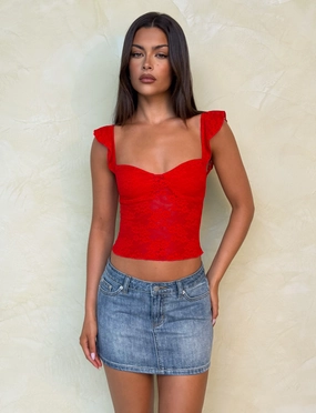 Editor??s-Pick High-Neck MICHAYLA MINI SKIRT - MID WASH