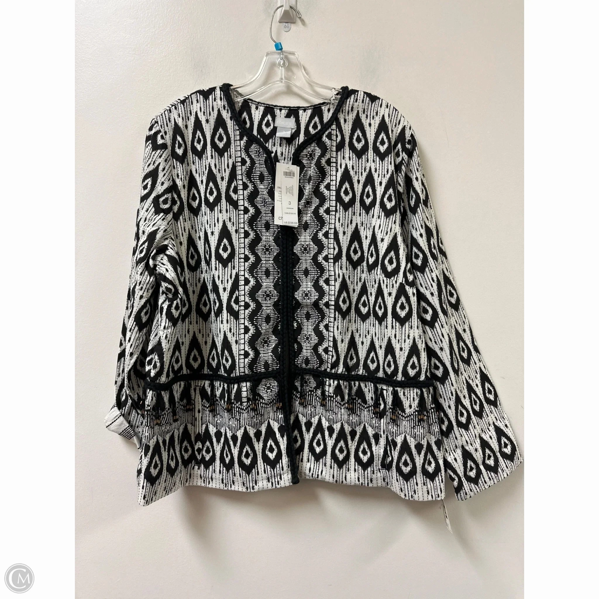 Coat Other By Chicos In Black & White, Size: Xl Clean Lines