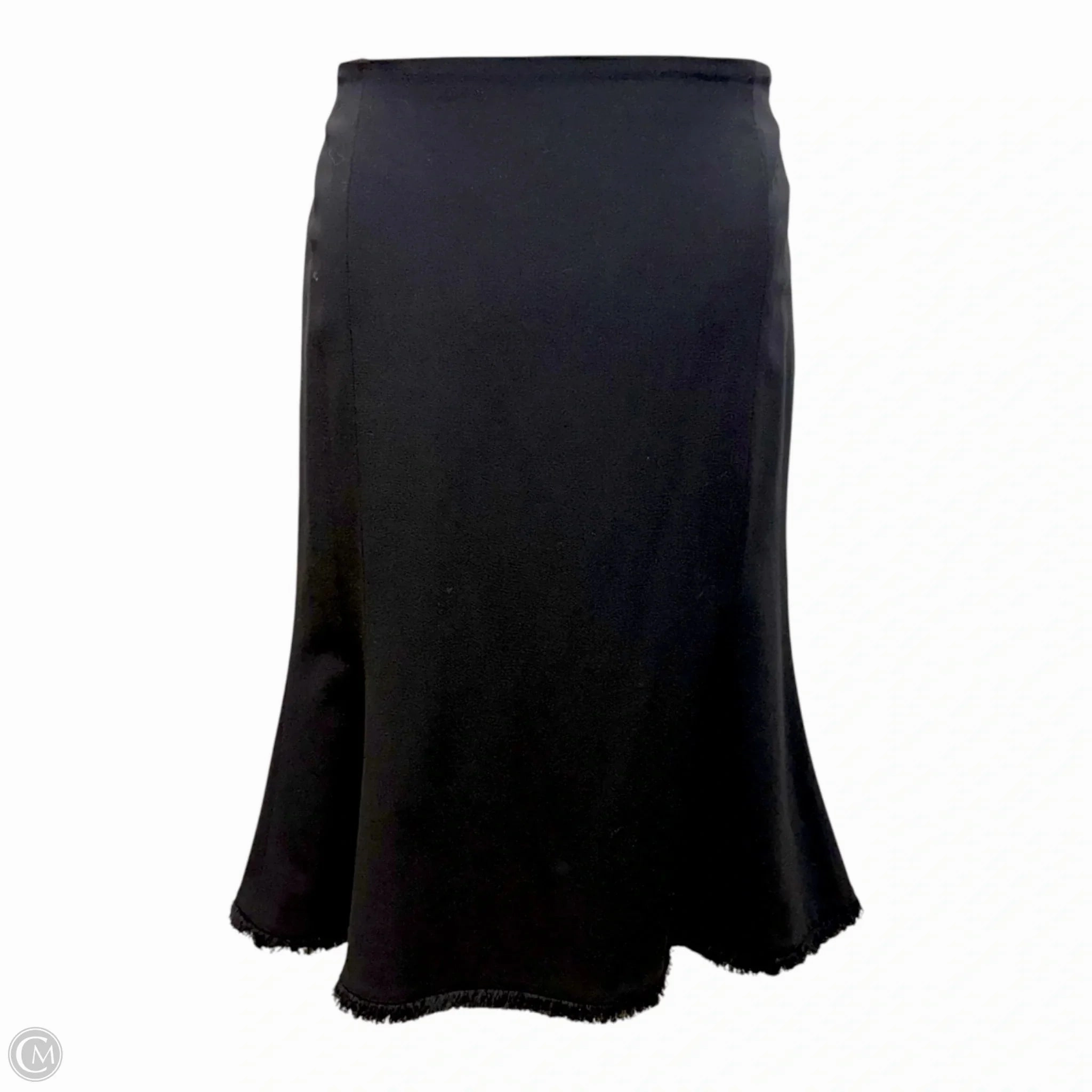 Fringe Trim Mermaid Midi Skirt Designer By Escada In Black, Size: US M/ EU 38 Travel Ready Wedding guest