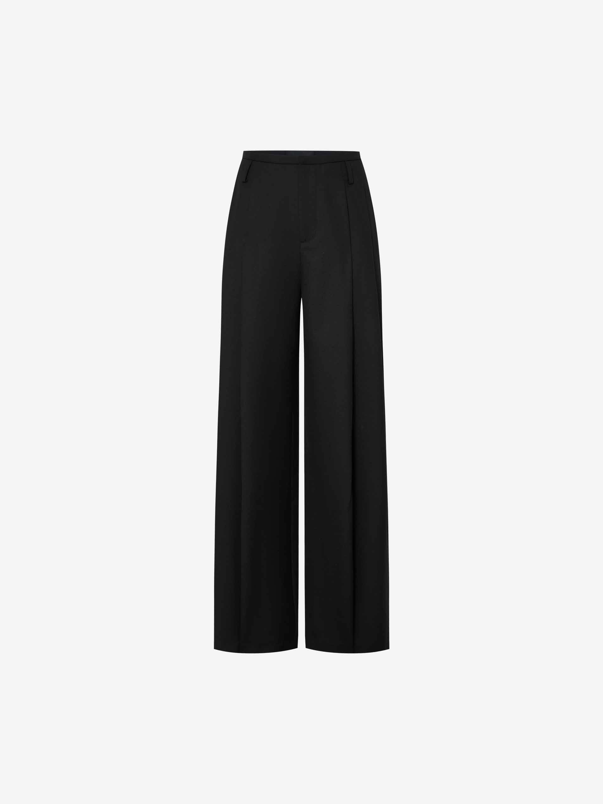 Front Pleated Relaxed Pants Recyclable Fabric Blend High Density Weave