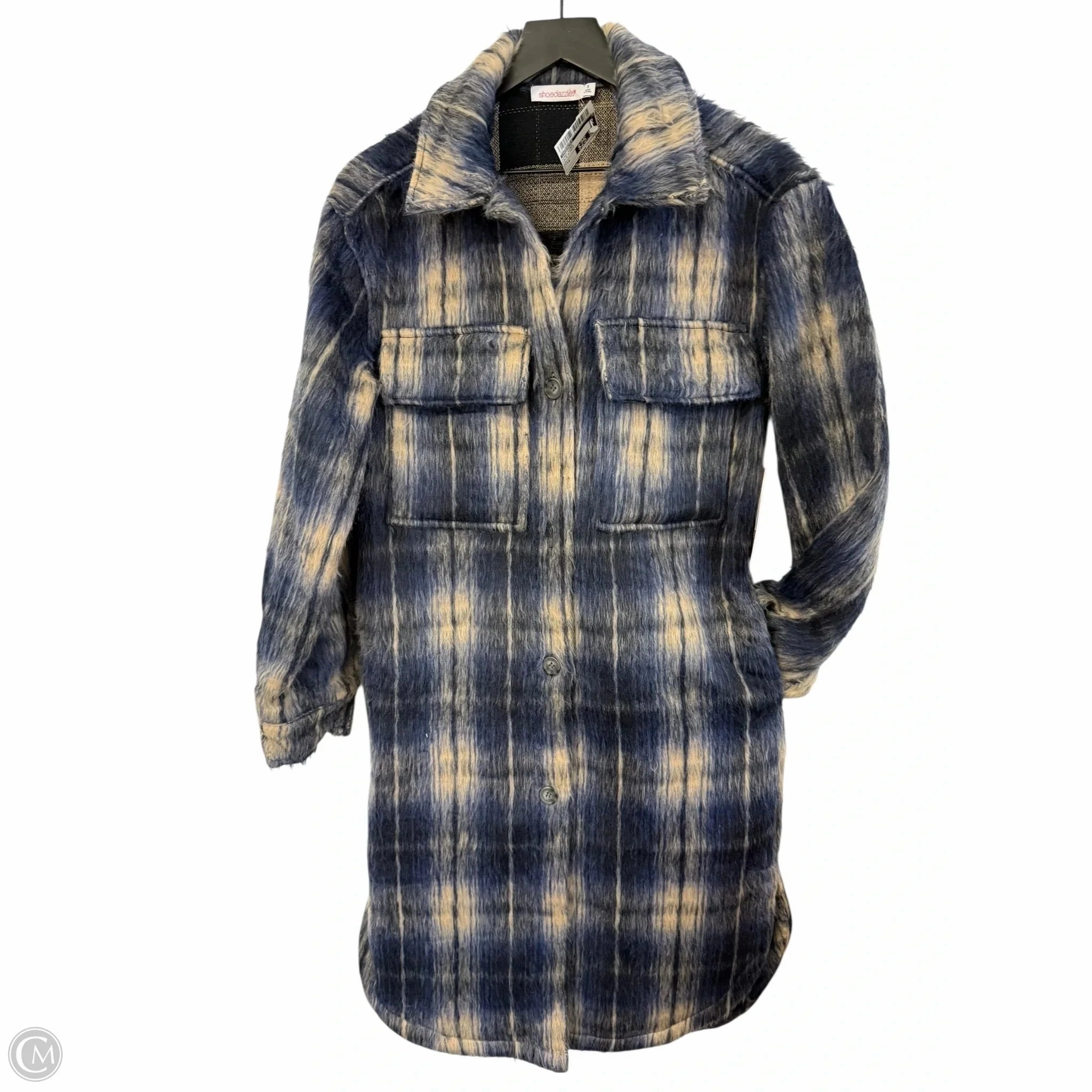 Coat Other By Shoedazzle In Blue & Cream, Size: S QuiltedPattern