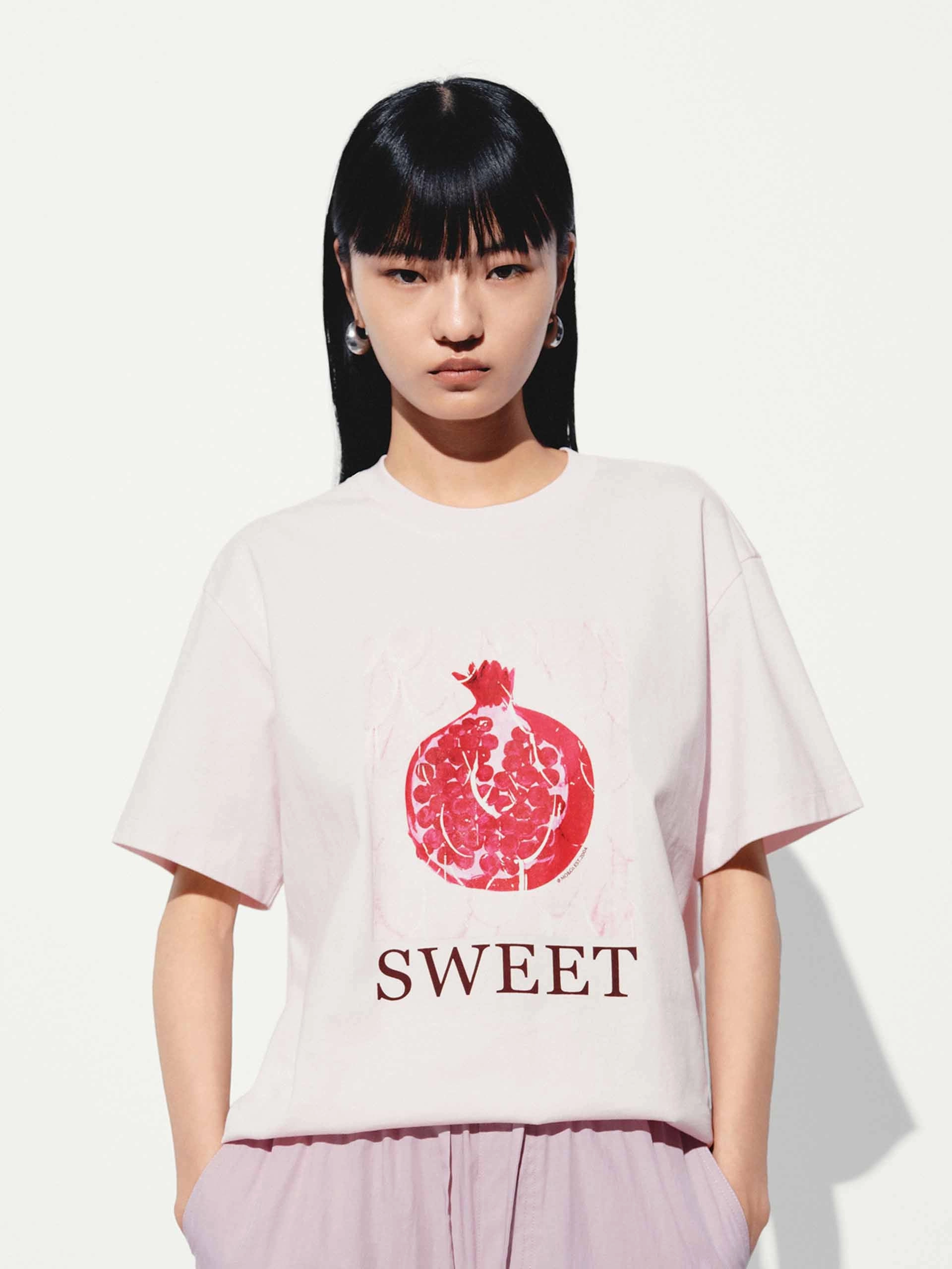 Fruit Print Cotton T-shirt Comfy Apparel