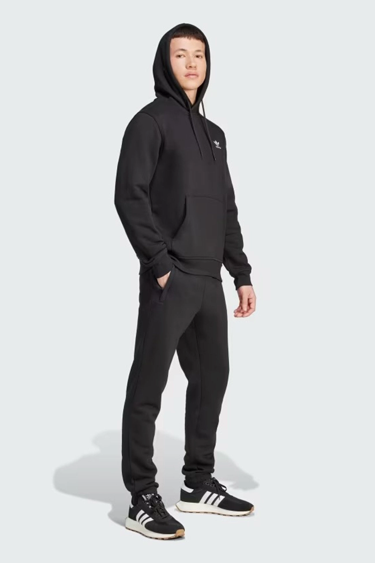 Essential Hoodie Black Weekend Ready Look Dual Layer Insulation