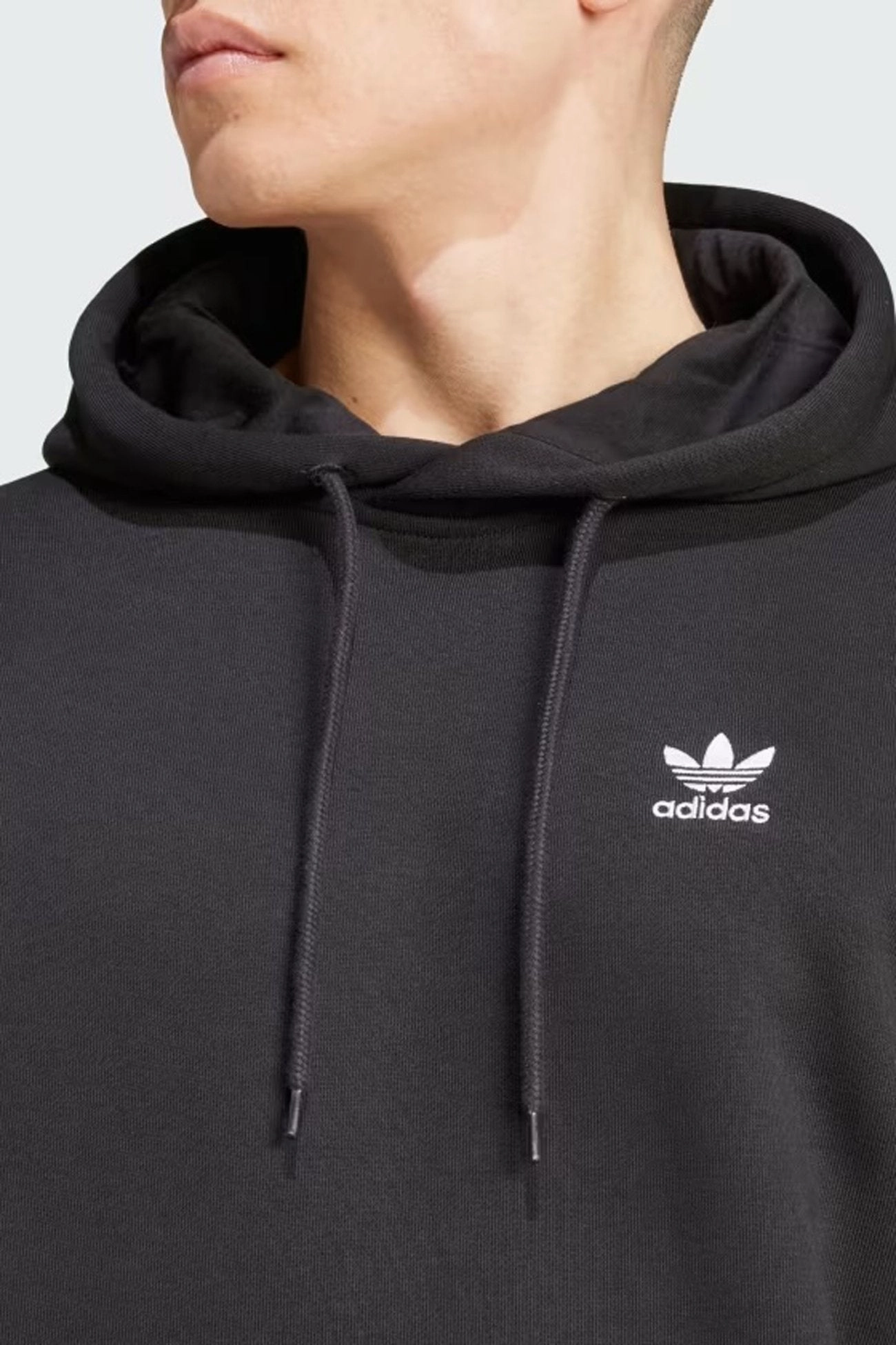 Essential Hoodie Black Flexible Cuffs Easy Wear