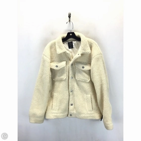 Cold Weather Coat Faux Fur & Sherpa By Clothes Mentor In Cream, Size: M