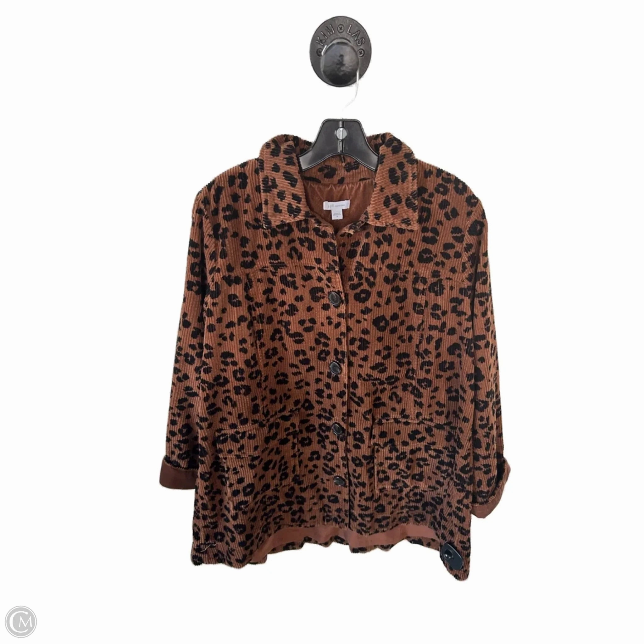 Polished Casual Utility Inspired Look Coat Other By J. Jill In Black & Brown, Size: M