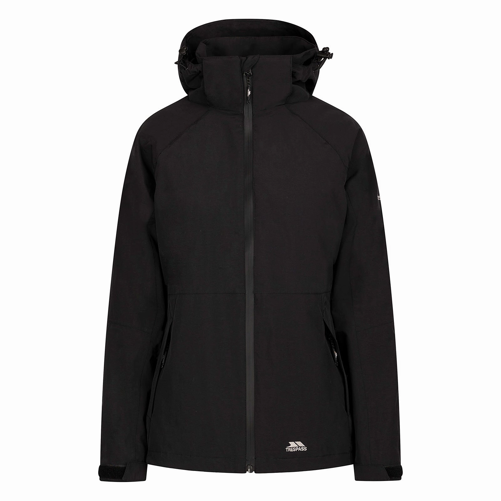 Trespass Womens Tilbury Hooded Waterproof Jacket Crisp Look Snap Closures