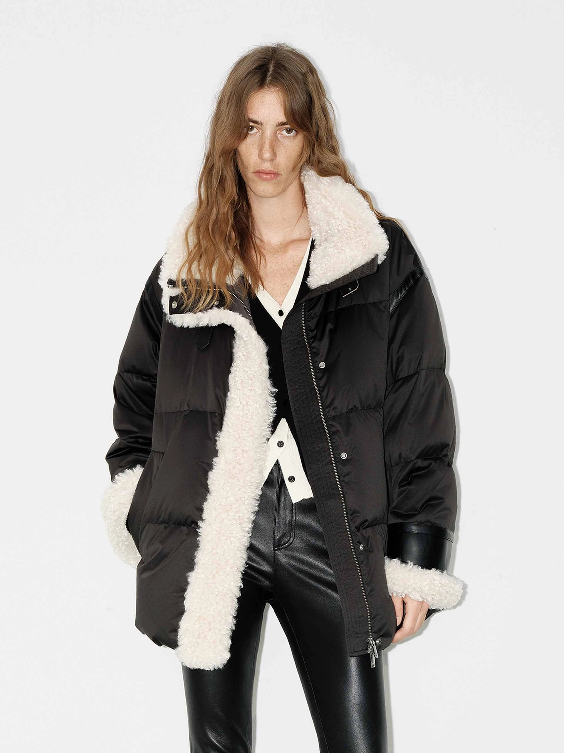 Fur Trim Quilted Down Jacket Strong Zip